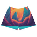 LuckeLadybug abstract athletic shorts with vibrant geometric gradient design and comfortable elastic waistband
