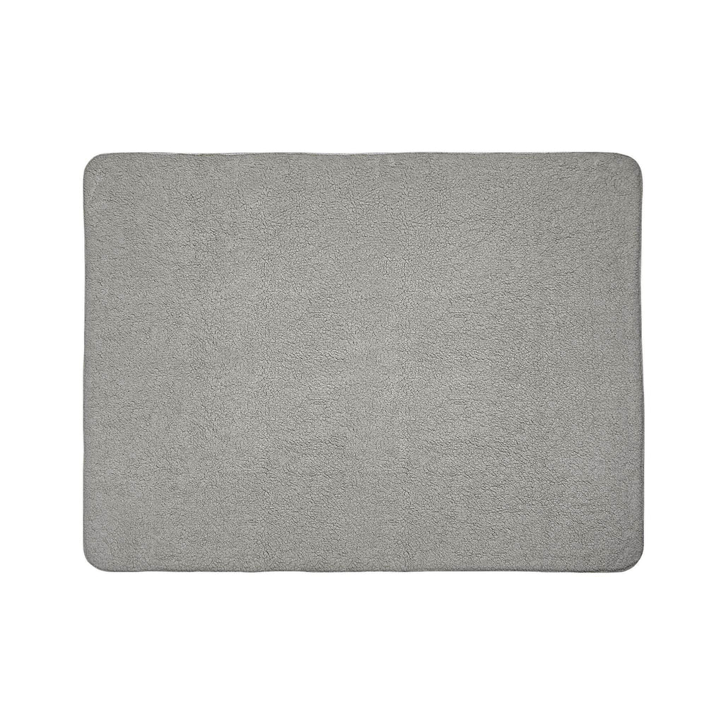 Gray abstract sherpa blanket by LuckeLadybug with soft plush texture and cozy warmth