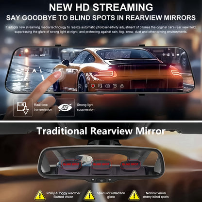 4k Mirror Dash Cam With Dual Cameras