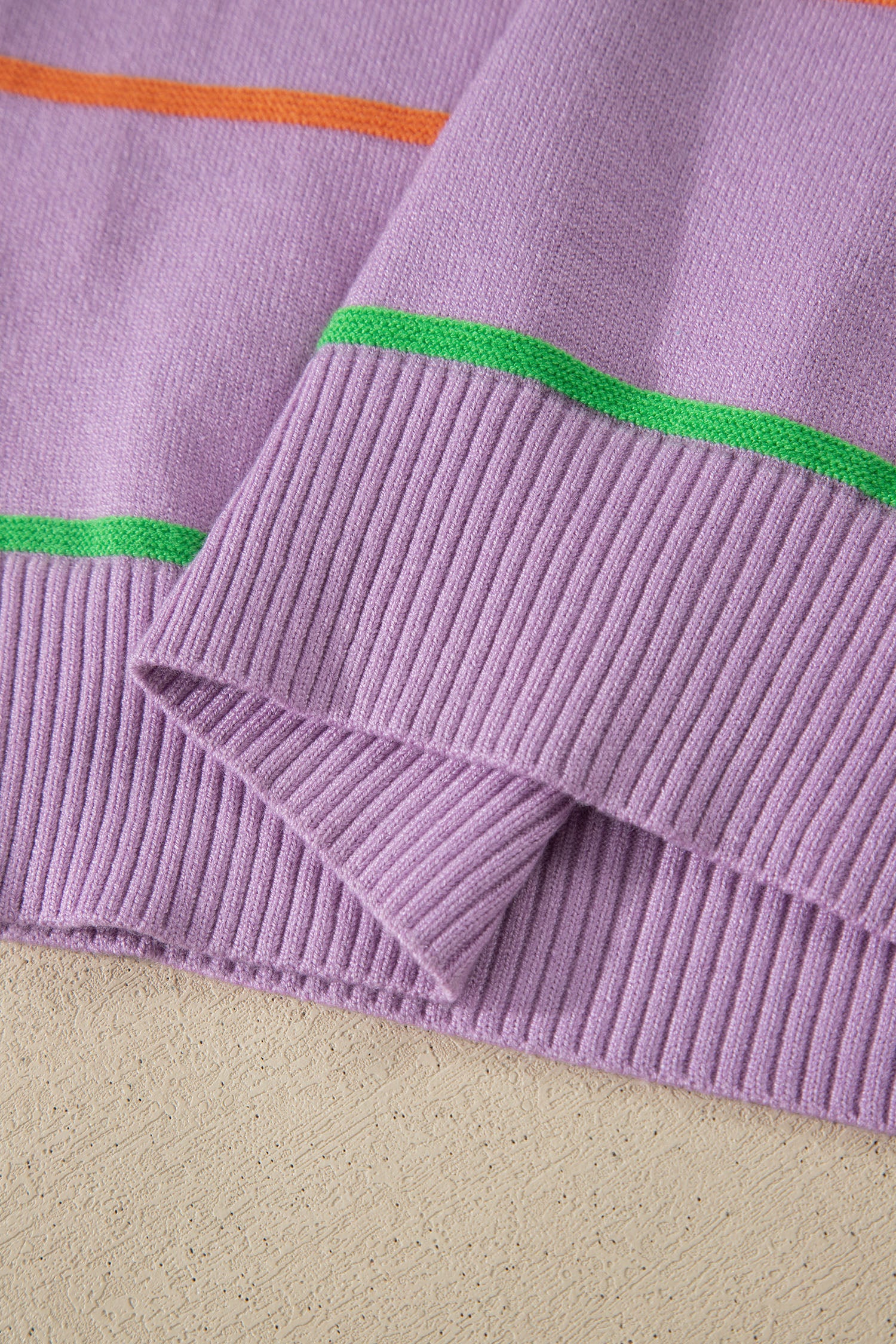 White Stripe Round Neck Knitted Sweater Tank