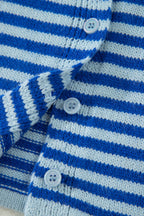Cable Knit Cardigan Men in Striped Design