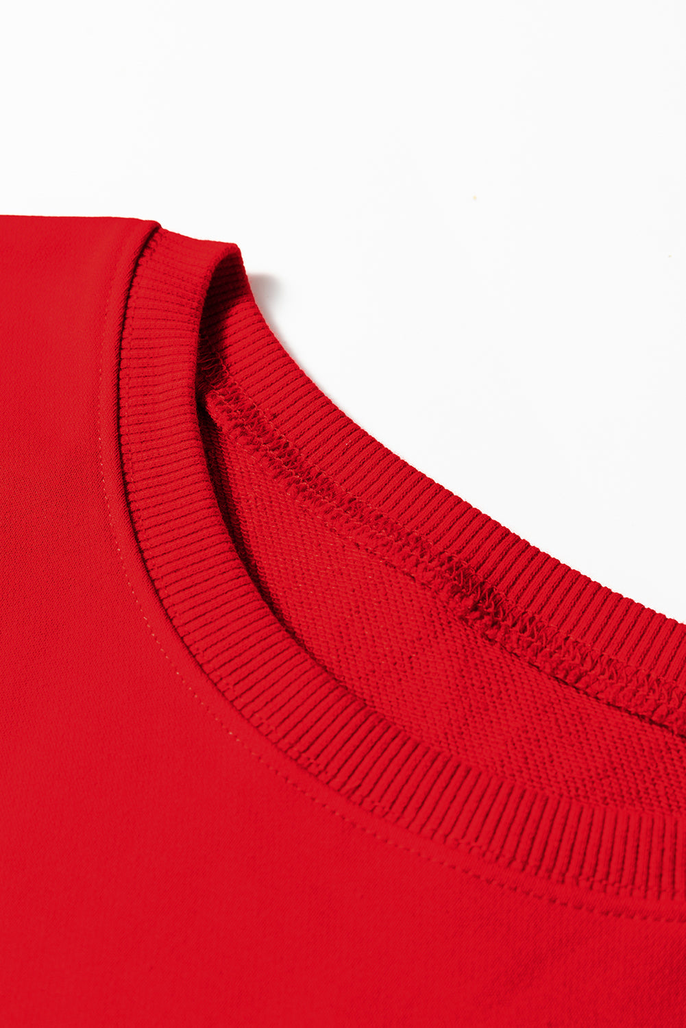 Red Varsity Sweatshirt Dress Cozy Pocketed Mini