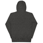 LuckeLadybug dark gray hoodie shown from back, a comfortable patriotic sweatshirt for adults