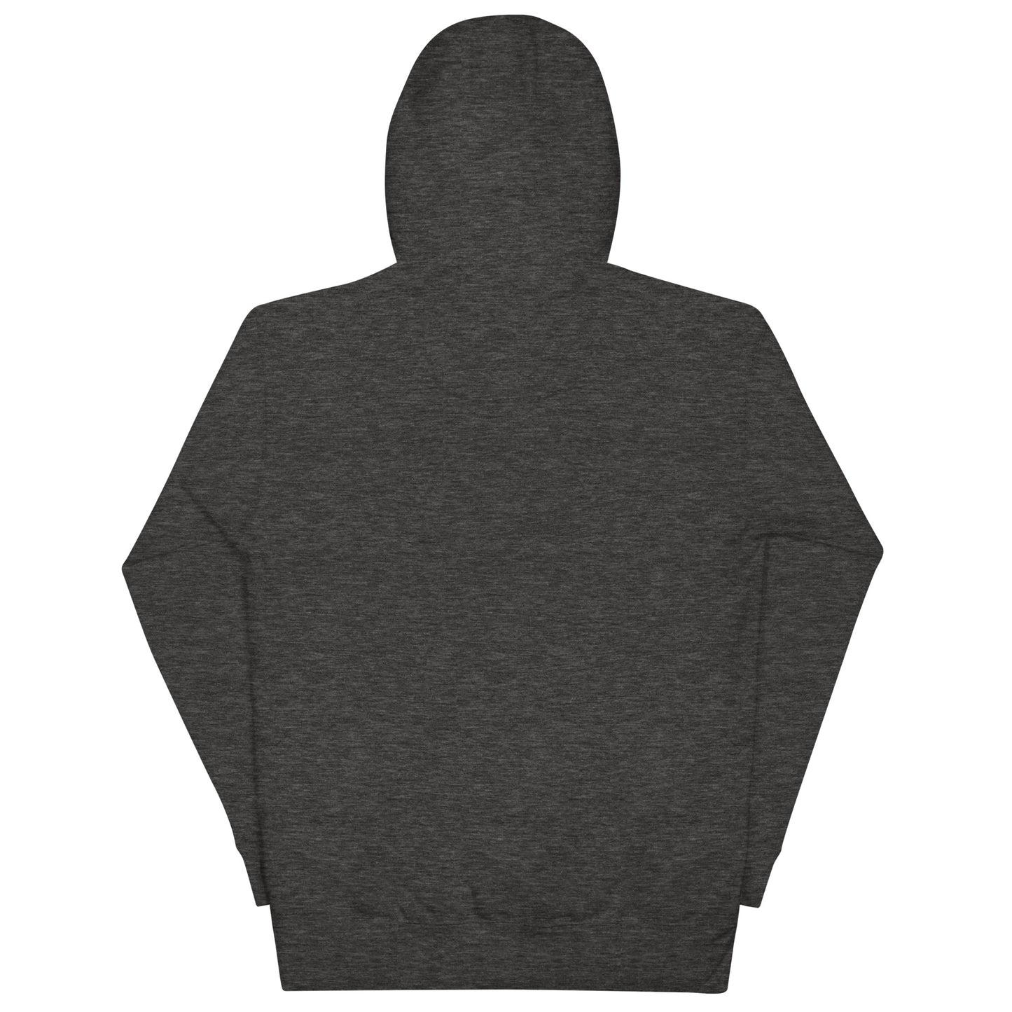 LuckeLadybug dark gray hoodie shown from back, a comfortable patriotic sweatshirt for adults