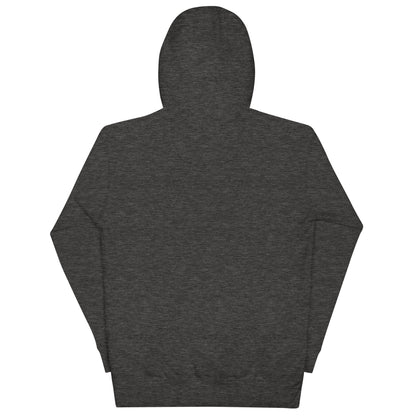 LuckeLadybug dark gray hoodie shown from back, a comfortable patriotic sweatshirt for adults