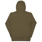 LuckeLadybug brown hoodie showing back view of patriotic sweatshirt for adults with hood and long sleeves