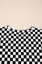 Khaki Checkered Print Half Sleeve Tee 2pcs Lounge Pant Set