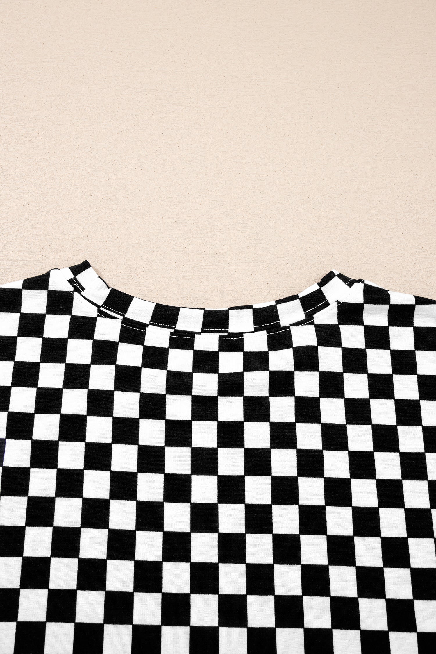 Khaki Checkered Print Half Sleeve Tee 2pcs Lounge Pant Set