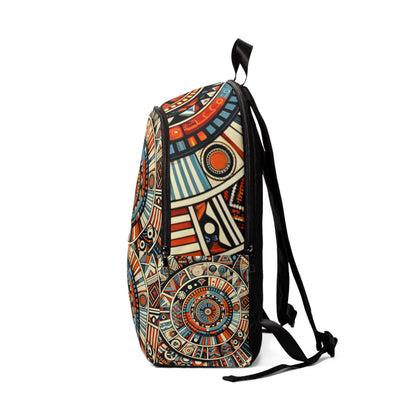 LuckeLadybug African print backpack for school with vibrant geometric patterns and adjustable black straps