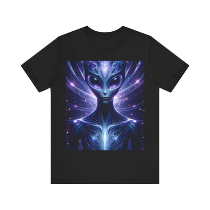 LuckeLadybug alien galaxy t-shirt for men featuring a vibrant alien graphic in space