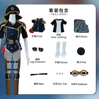LuckeLadybug anime cosplay costume for women featuring coat, hat, gloves, and accessories