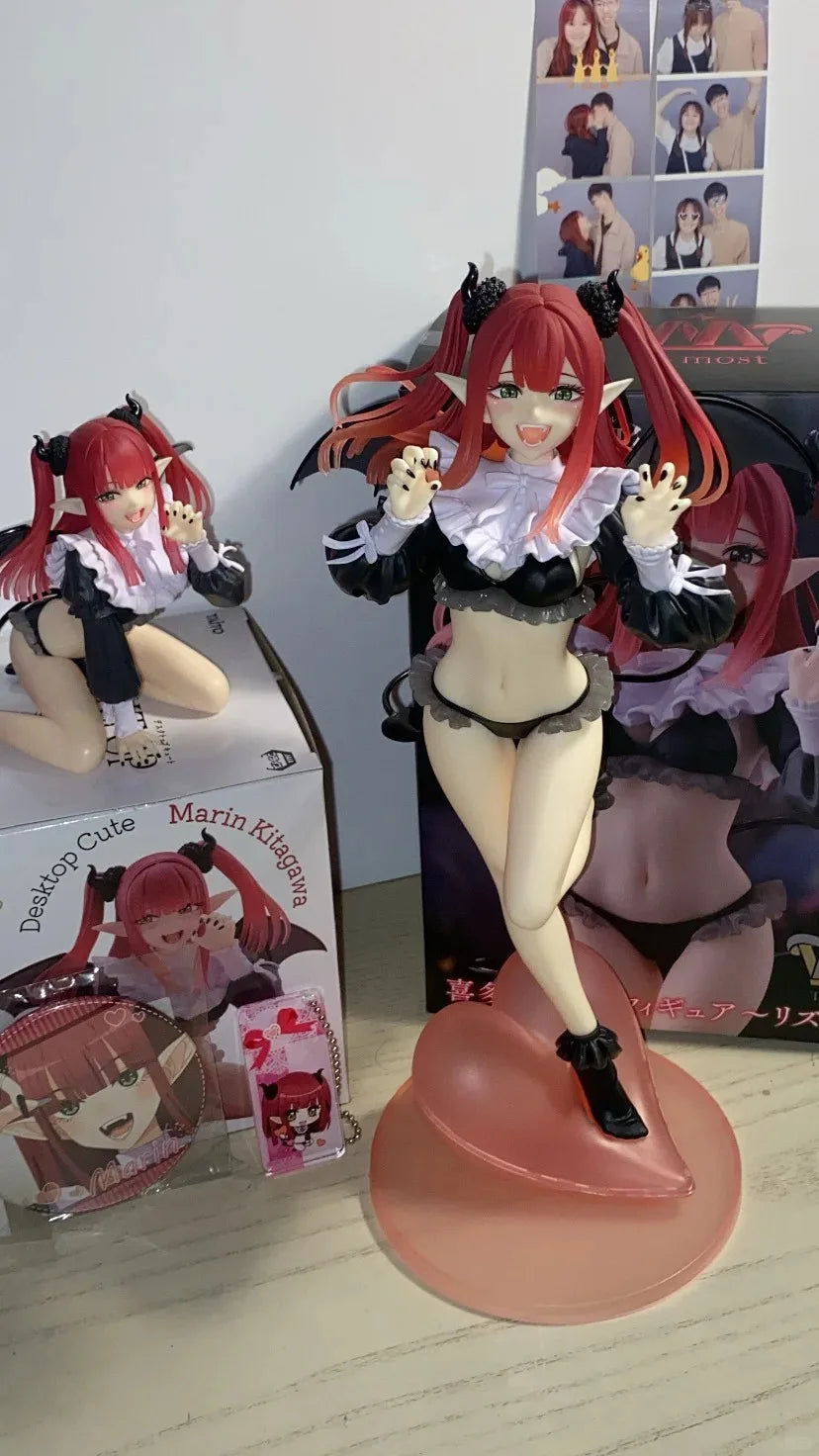 LuckeLadybug LLC anime figure of a character with red hair and playful pose, showcasing vibrant details