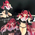LuckeLadybug LLC anime figure featuring a red-haired character in a black outfit with playful poses