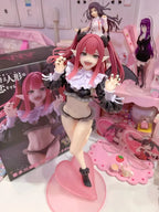 LuckeLadybug LLC anime figure of a character with pink hair and playful pose in a stylish outfit