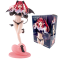 LuckeLadybug LLC anime figure of a playful character with devil wings and a heart-shaped base