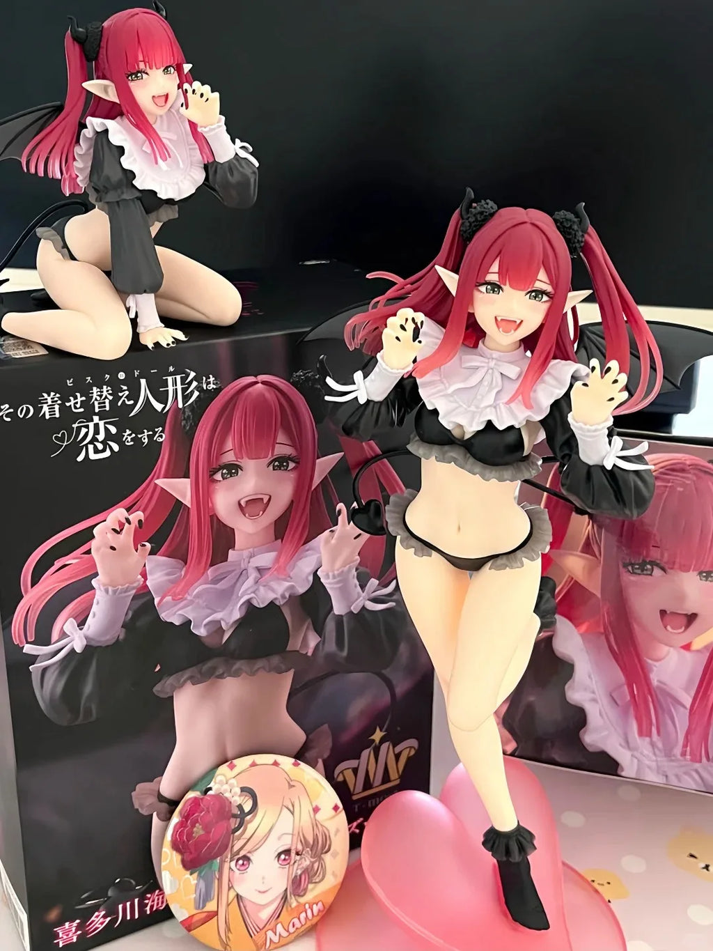 LuckeLadybug LLC Anime Figure of a character with red hair in a cute outfit beside its display box