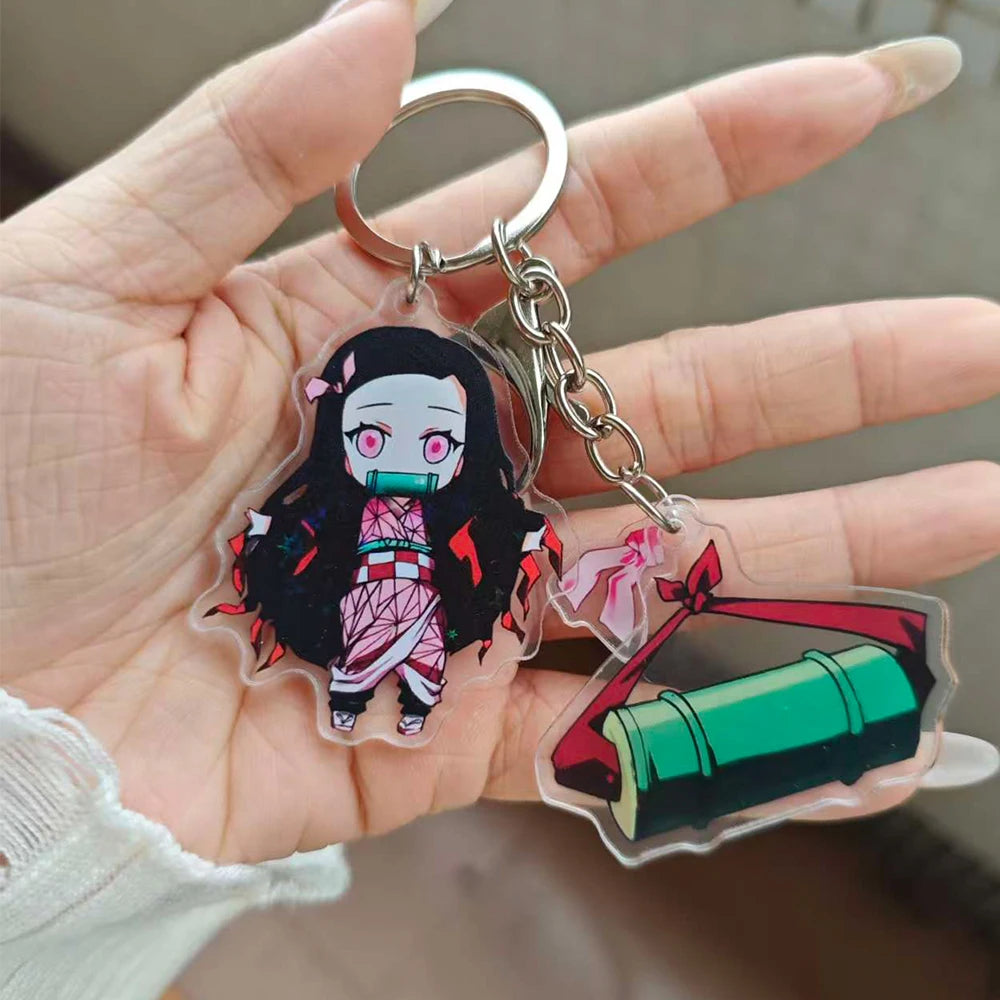LuckeLadybug LLC anime figure keychain featuring a colorful character design and vibrant details