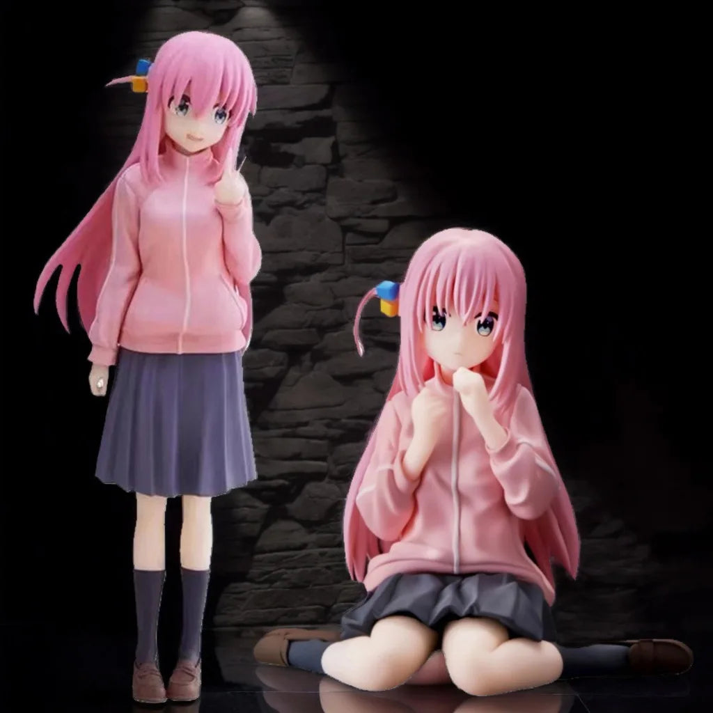 LuckeLadybug LLC anime figure featuring a pink-haired character in a hoodie and skirt
