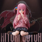 Hitoru Guitoh anime figure depicting a girl with pink hair in a hoodie, sitting with a guitar