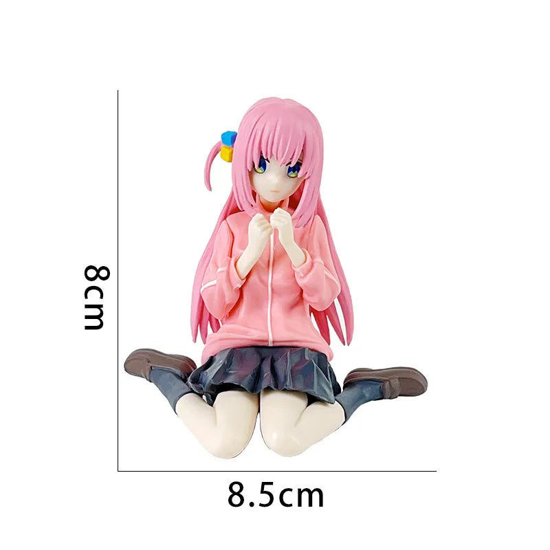 LuckeLadybug LLC anime figure of a girl with pink hair in a pink hoodie and skirt