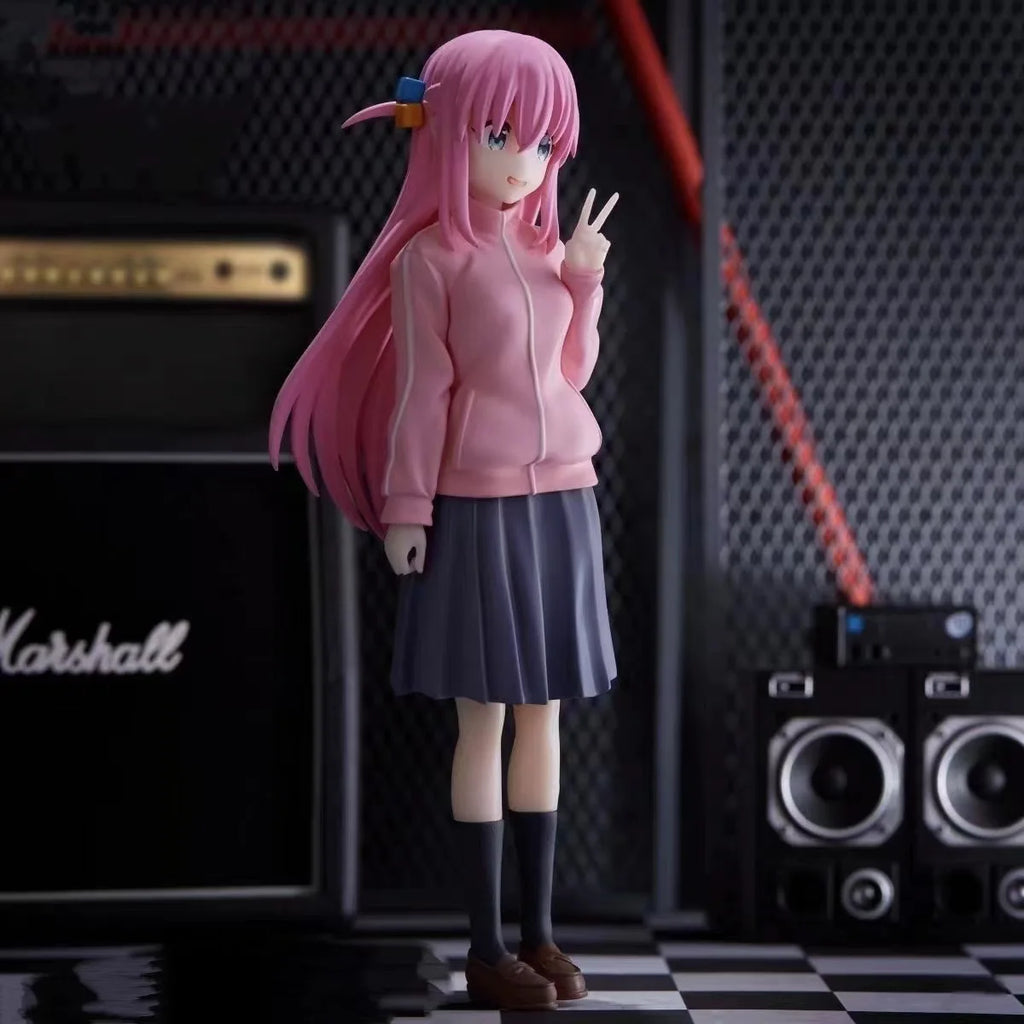 LuckeLadybug anime figure with long pink hair and casual outfit, posing with peace sign