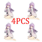 Set of 4 LuckeLadybug LLC anime figure in cute sweater with purple hair and playful expression