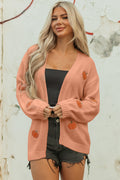 Pumpkin Print Cardigan with Carving Stencils