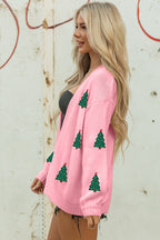 Pumpkin Print Cardigan with Carving Stencils