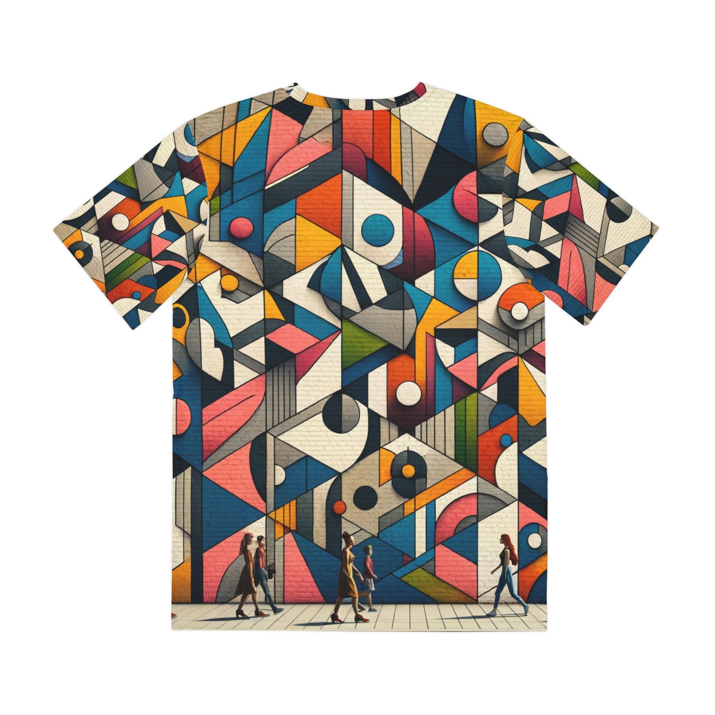 LuckeLadybug artistic abstract graphic t shirt featuring colorful geometric shapes and patterns