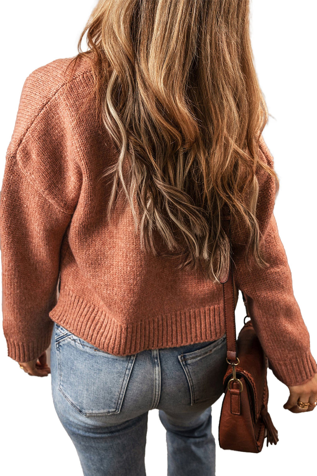 Beige Cropped Cardigan For Women