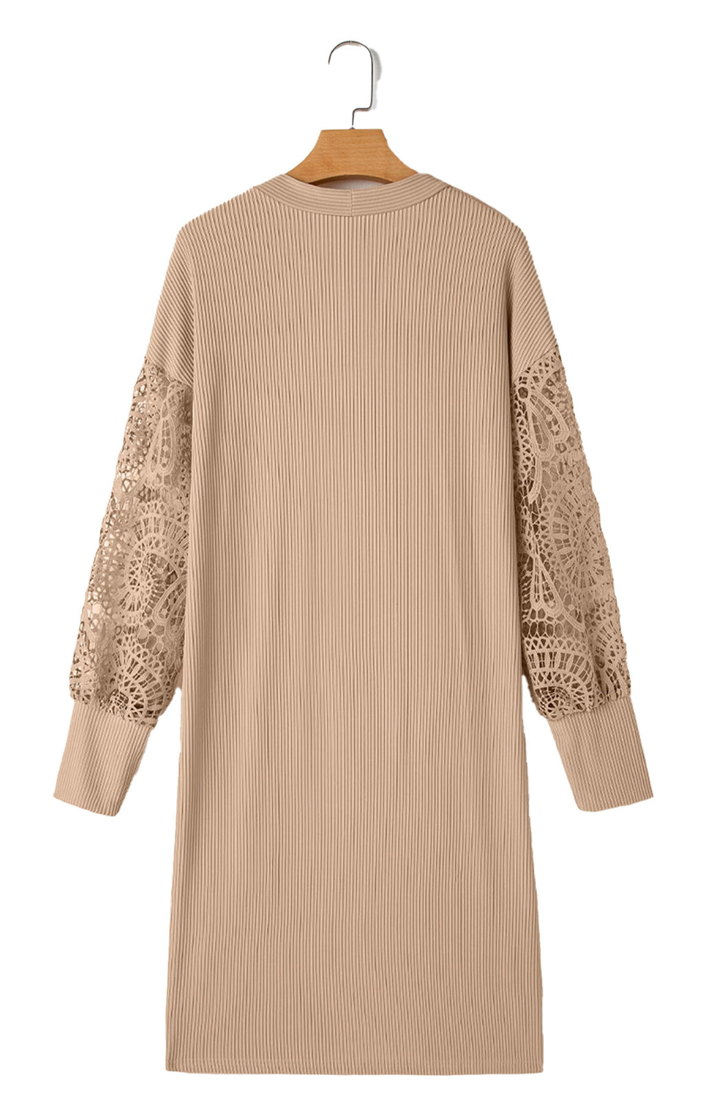 Ribbed Knit Open Front Duster Cardigan