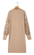 Ribbed Knit Open Front Duster Cardigan