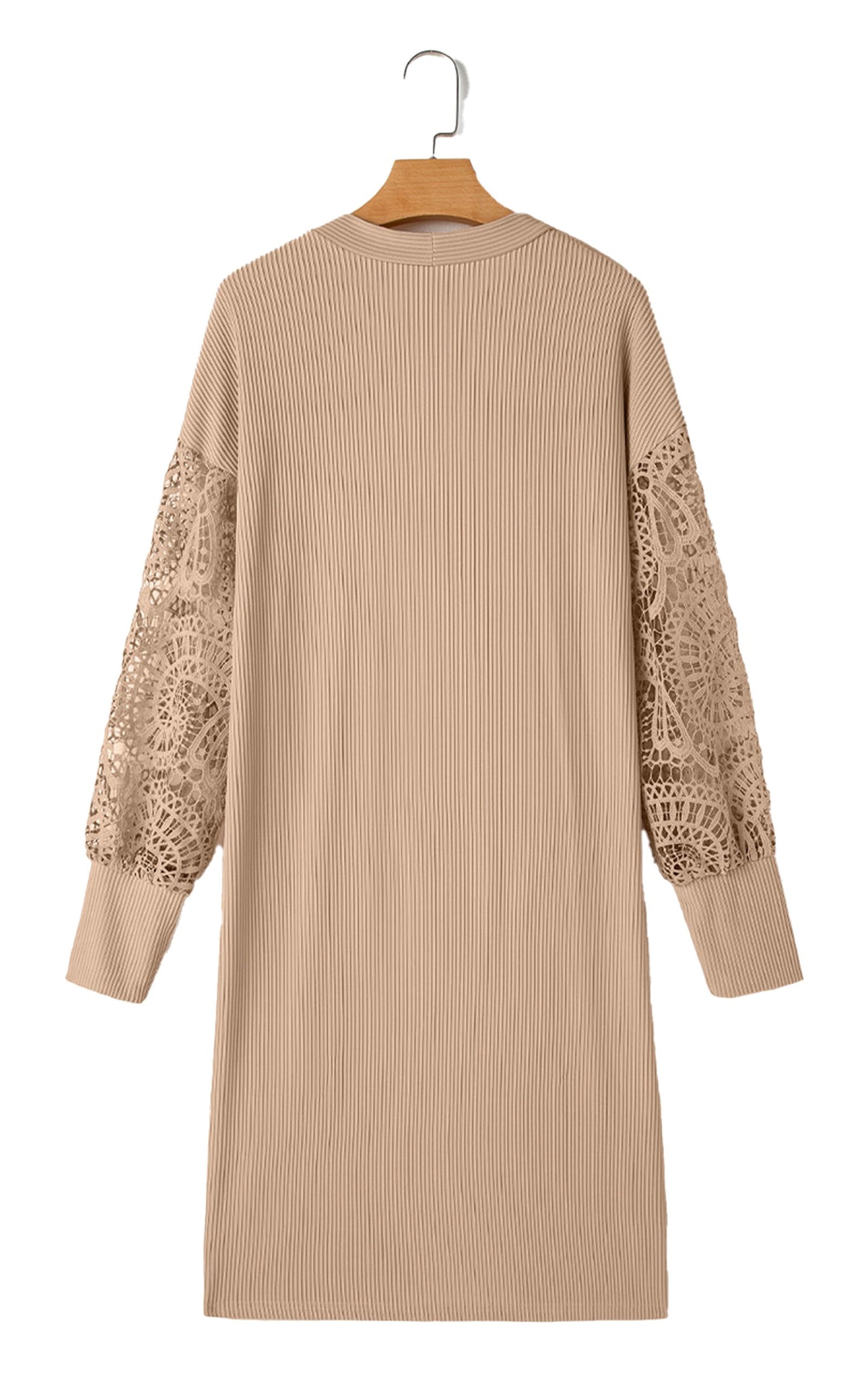 Ribbed Knit Open Front Duster Cardigan