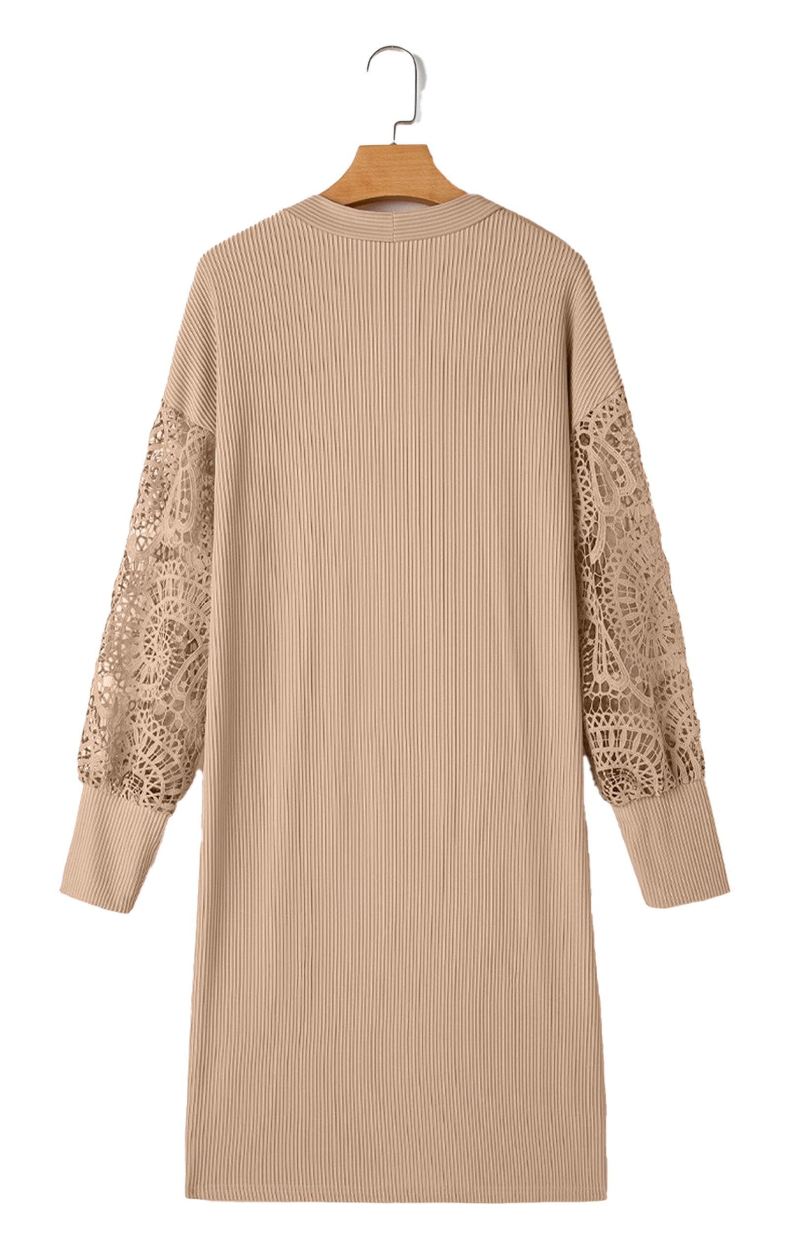 Ribbed Knit Open Front Duster Cardigan