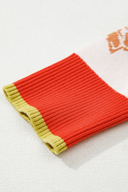 Khaki Floral Pullover Sweater