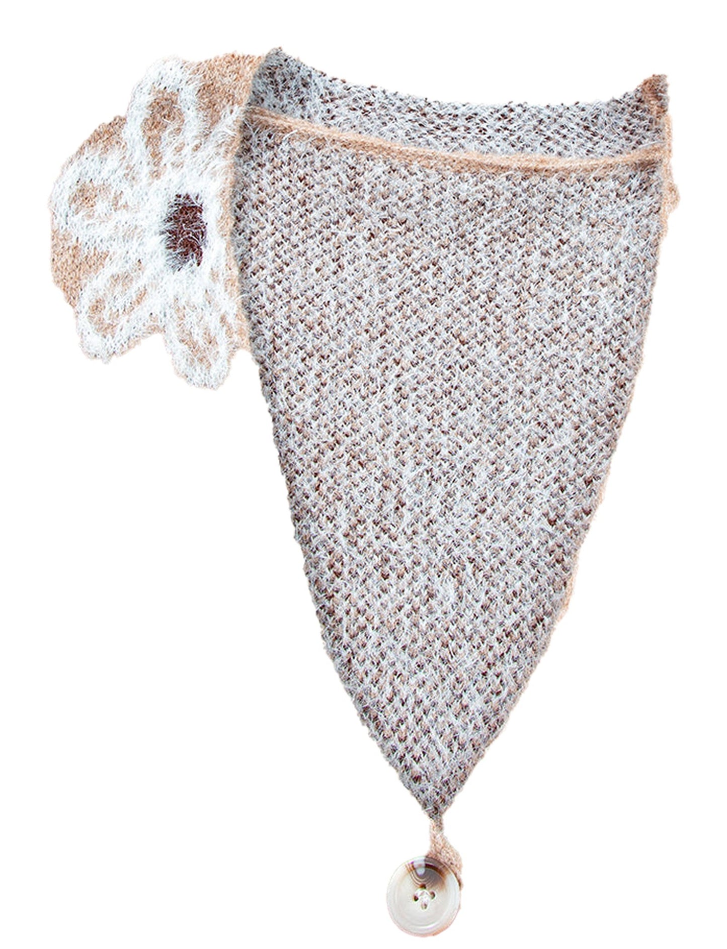 Smoke Gray Floral Knit Cardigan