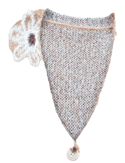 Smoke Gray Floral Knit Cardigan