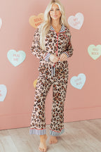 Leopard Print Pajama Set For Trendy Comfort