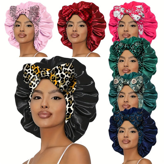 Bohemian Satin Bonnet With Stylish Bow