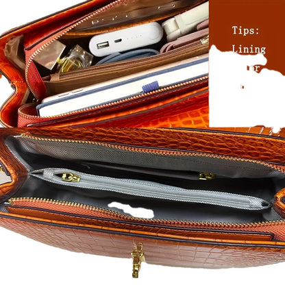 Luxury Womens Crocodile Pattern Bag