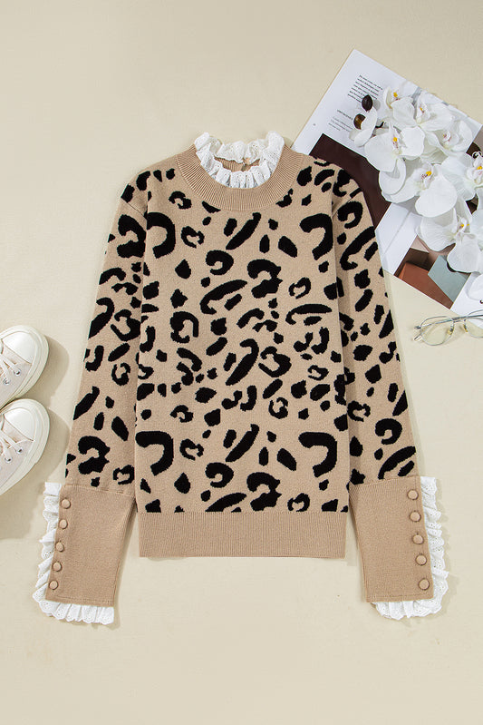 Brown Leopard Print Sweater For Style