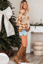 Yellow Ribbon Bow Print Sweater