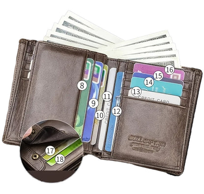 Mens Genuine Leather Wallet Gift Set