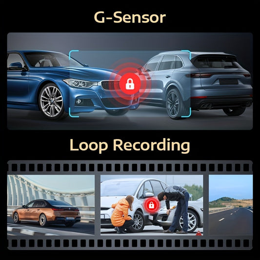 10 Inch Dash Cam Mirror With Rear Camera