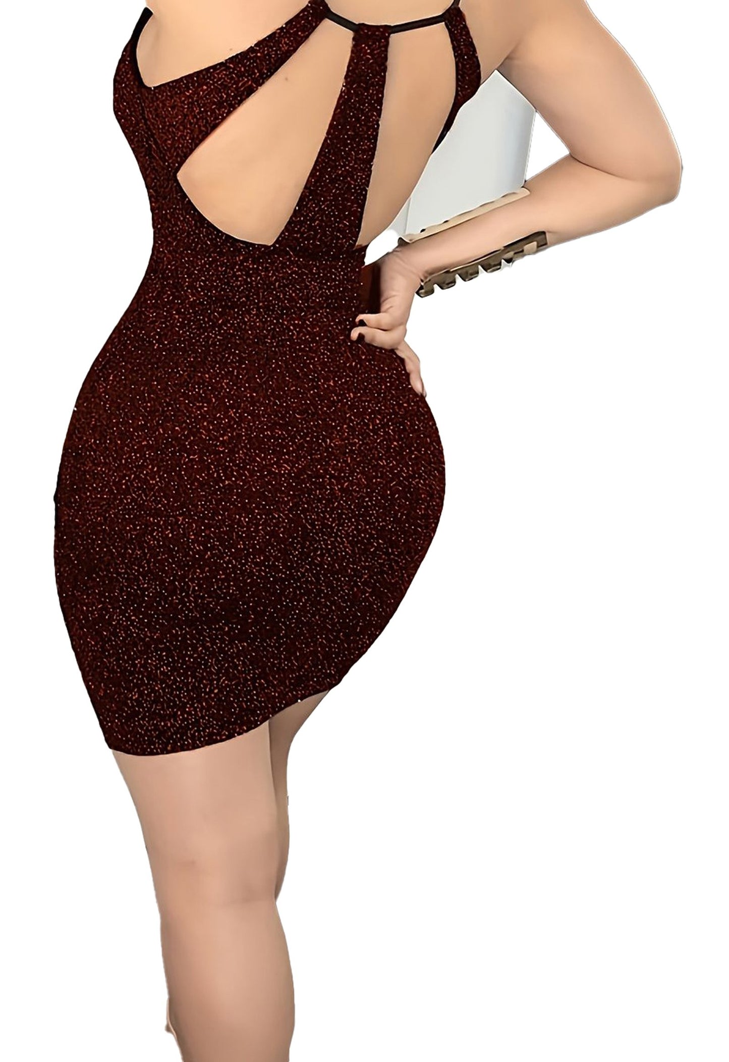 Backless Cami Mini Dress Sparkly Style