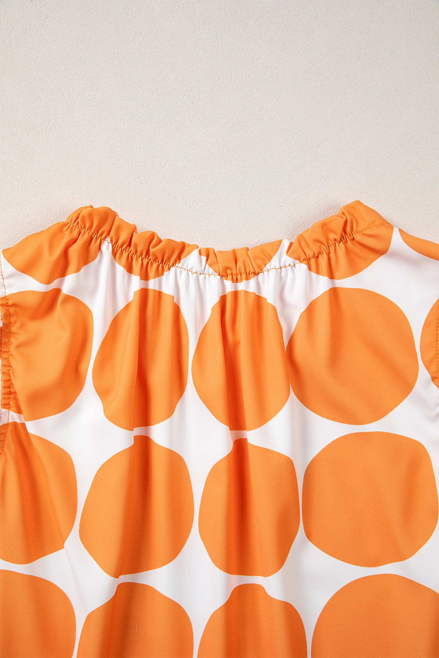 Rose Polka Dot Print Frilled Round Neck Shift Tank Top