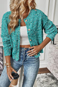 Aruba Blue Rhinestone Sweater Cardigan