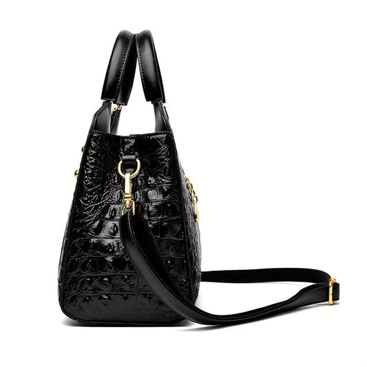 Luxury Crocodile Pattern Handbag Satchel