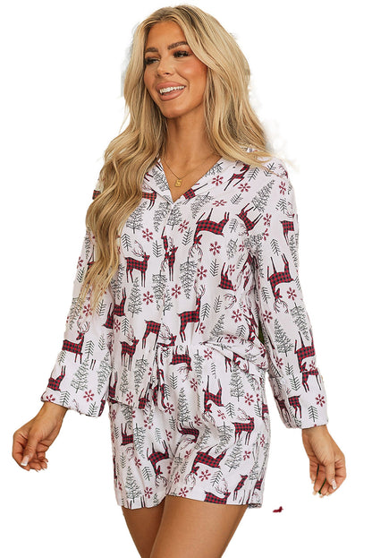 White Christmas Deer Lounge Set For Comfort