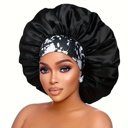 Elegant Floral Satin Shower Cap